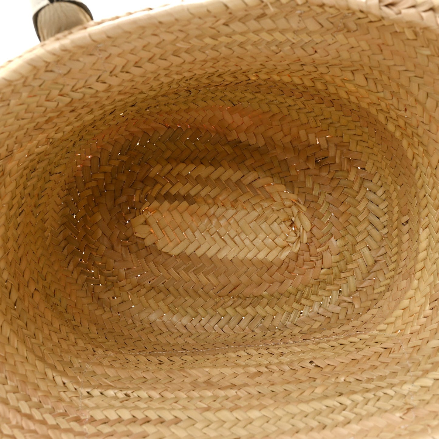 Raffia Grain Calfskin Medium Marcie Basket White