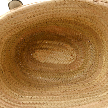 Raffia Grain Calfskin Medium Marcie Basket White