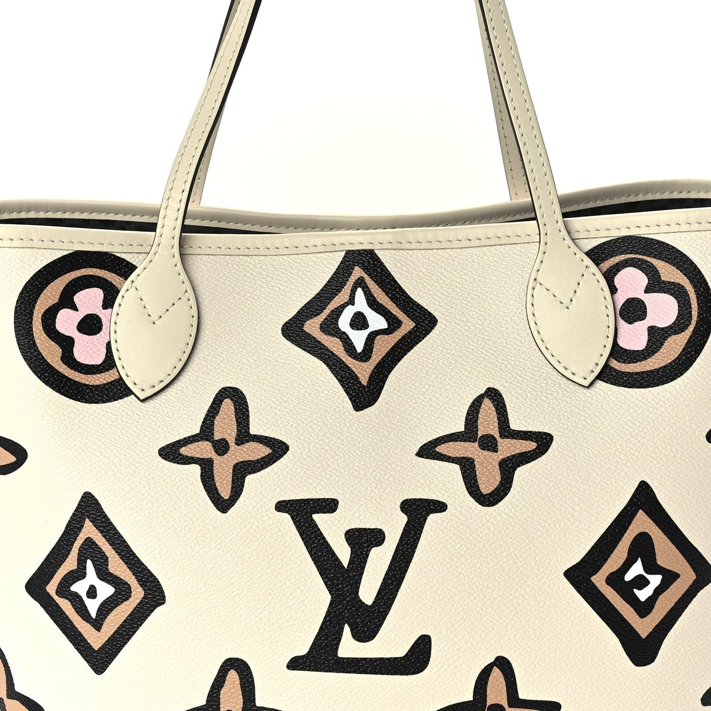 Monogram Giant Wild at Heart Neverfull MM  Creme