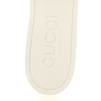Rubber Interlocking G Womens Slide Sandals 39 Mystic White