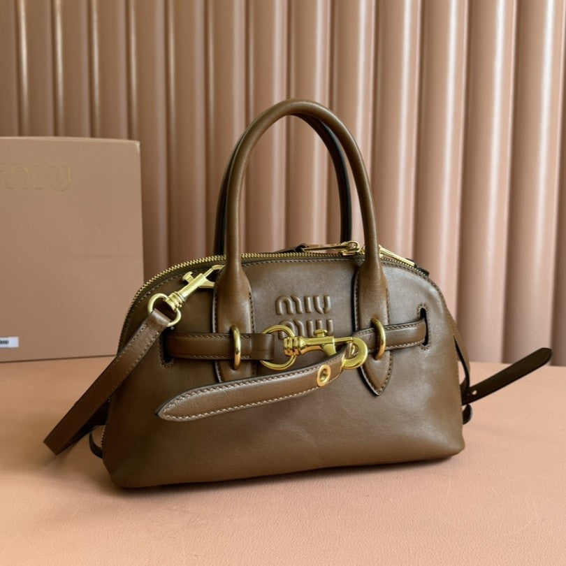 Briarwood Aventure Nappa Leather Top-handle Bag 28cm Brown 231057