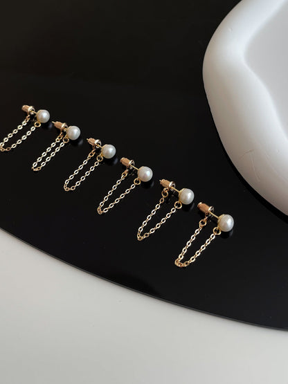 Classic Pearl Post-Hanging Stud Earrings Female Simple Temperament High Sense Niche Earrings Female Earrings e003