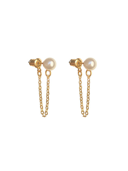 Classic Pearl Post-Hanging Stud Earrings Female Simple Temperament High Sense Niche Earrings Female Earrings e003