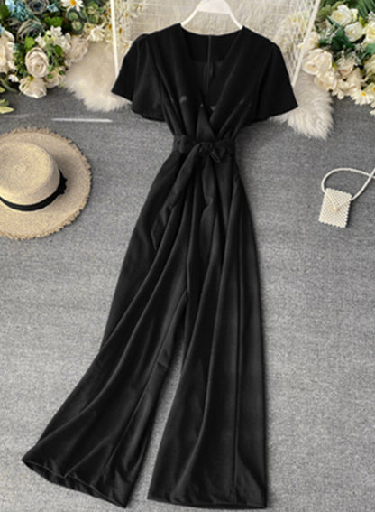 Jumpsuit slim fit wide-leg trousers 074